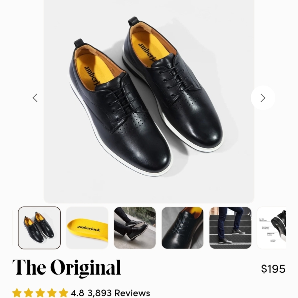 Amberjack "The Original" Black Leather Oxfords for Men